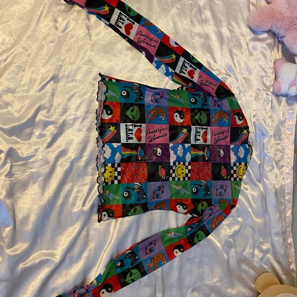 Dressed in LaLa Mesh Top in Be Yourself Patchwork - Picture 5 of 5